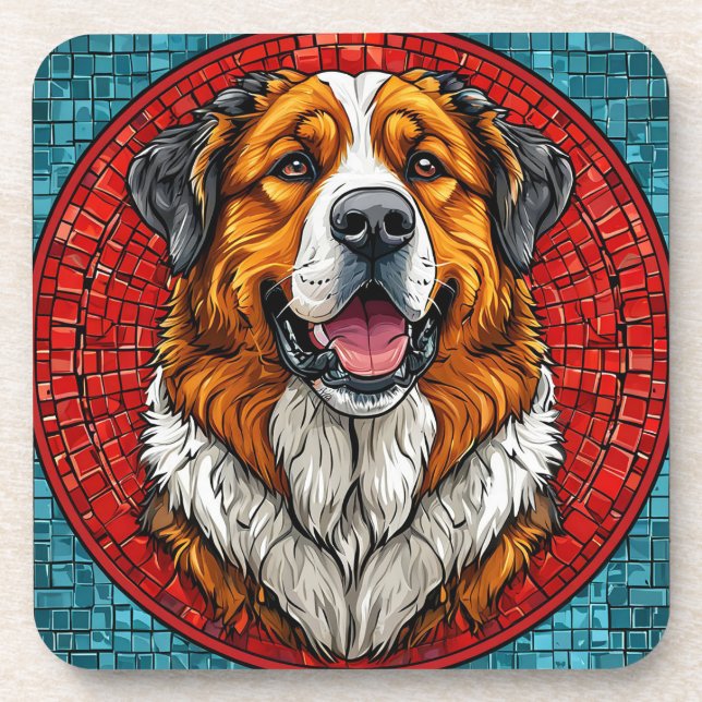 Saint Bernard dog Beverage Coaster (Front)