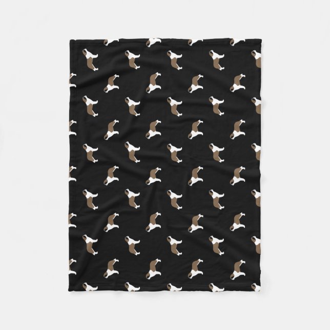 Saint Bernard Dog Breed Pattern Fleece Blanket (Front)