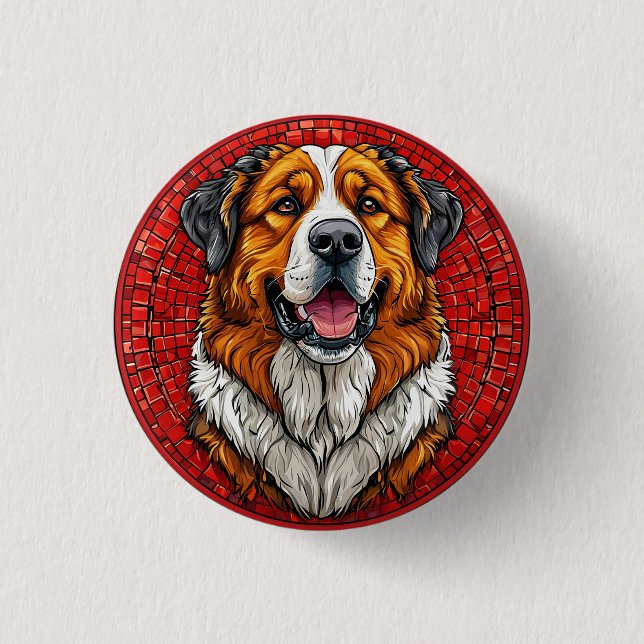 Saint Bernard dog Button (Front)
