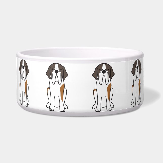 Saint Bernard Dog Cartoon Bowl (Front)