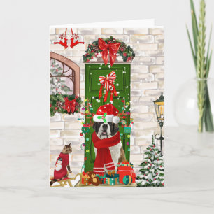 Saint Bernard Dog Christmas Card
