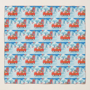 Saint Bernard Dog Christmas Delivery Truck Snow Scarf