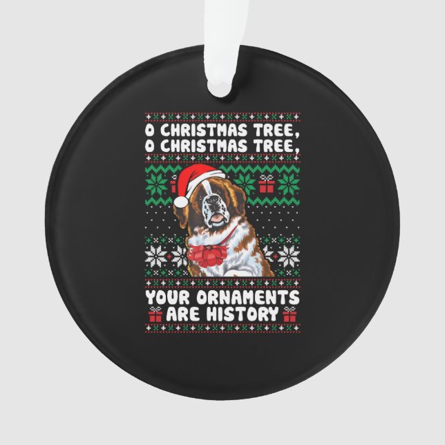 Saint Bernard Dog Christmas Funny Ornaments Pajama (Front)