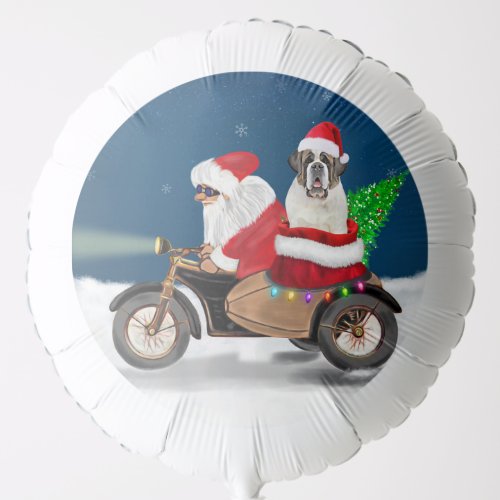 Saint Bernard Dog Christmas Santa Claus  Balloon