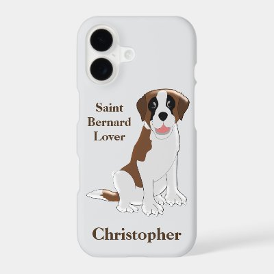 Saint Bernard Dog Design Personalised iPhone 17 Case