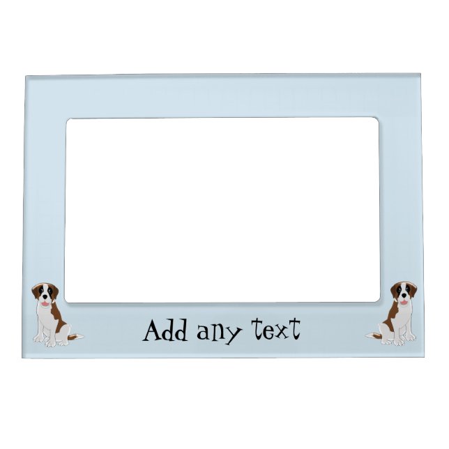 Saint Bernard Dog Design Personalised Magnetic Picture Frame (Front)