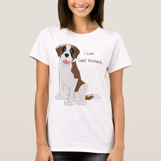 Saint Bernard Dog Design T-Shirt (Front)