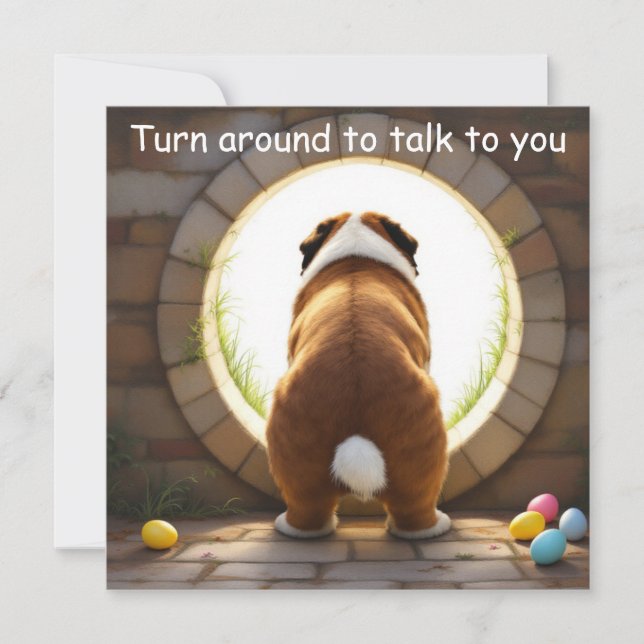 Saint Bernard dog - Easter  Holiday Card (Front)