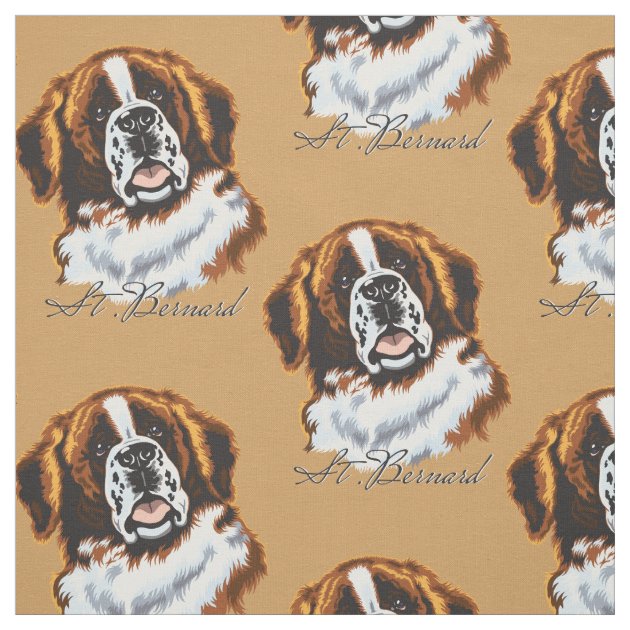 saint bernard dog fabric | Zazzle