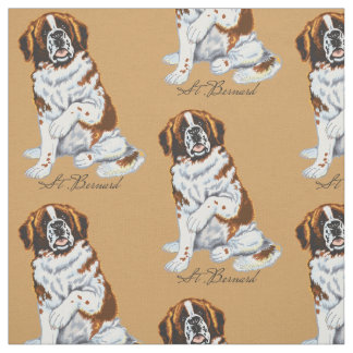 saint bernard dog fabric