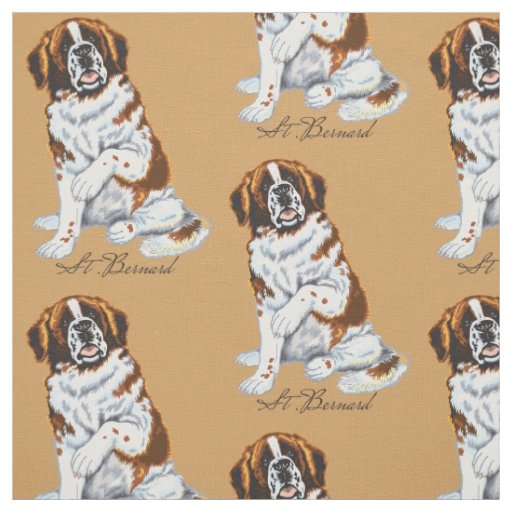 saint bernard dog fabric