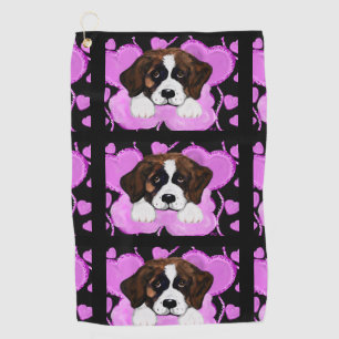 SAINT BERNARD DOG  GOLF TOWEL