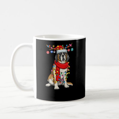 Saint Bernard Dog Lights Merry Woofmas Coffee Mug