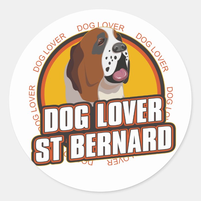 Saint Bernard Dog Lover Round Sticker