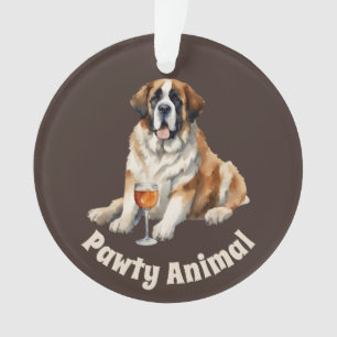 Saint Bernard Dog Pawty Animal Ornament