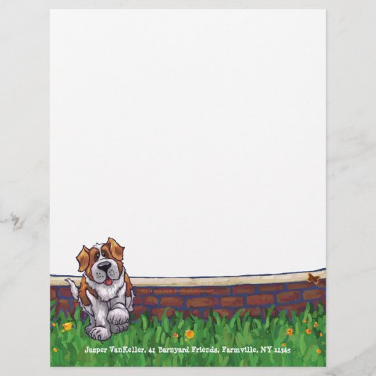 Saint Bernard Dog Personal Letterhead (Front)