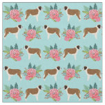 Saint Bernard dog pink florals Fabric