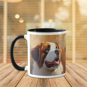 Saint Bernard Dog Portrait Mug
