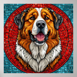 Saint Bernard dog Poster