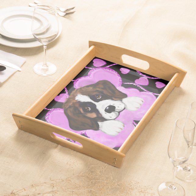 SAINT BERNARD DOG  SERVING TRAY (Front)