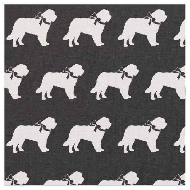 Saint Bernard Dog Silhouette Pet Fabric (Close Up)