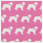 Saint Bernard Dog Silhouette Pet Pink Fabric
