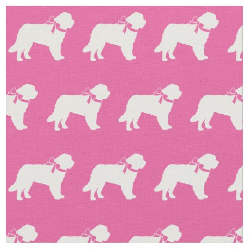 Saint Bernard Dog Silhouette Pet Pink Fabric