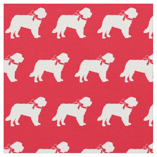 Saint Bernard Dog Silhouette Pet Red Fabric