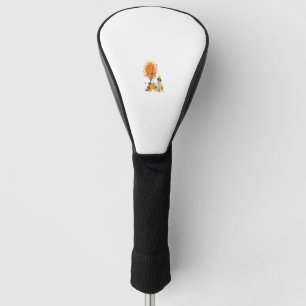 Saint Bernard Dog Silhouette Pumpkin Autumn Thanks Golf Head Cover