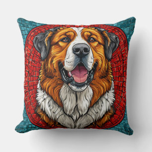Saint Bernard dog Throw Pillow