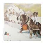 Saint Bernard Dog To The Rescue Tile at Zazzle