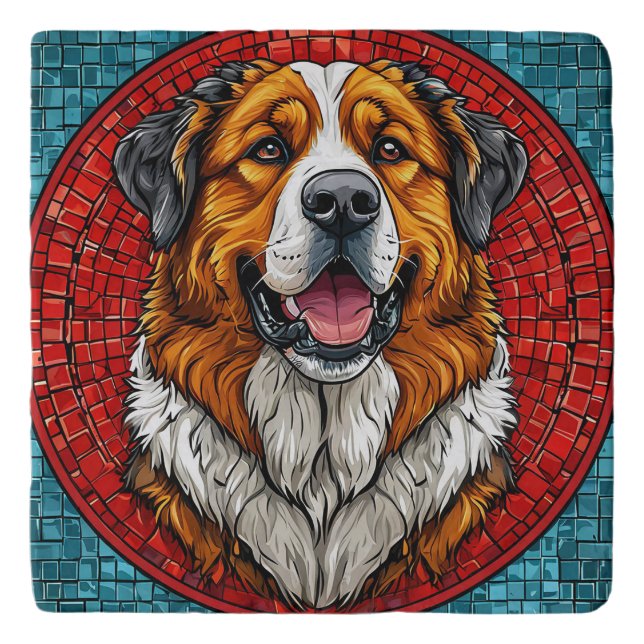 Saint Bernard dog Trivet (Front)