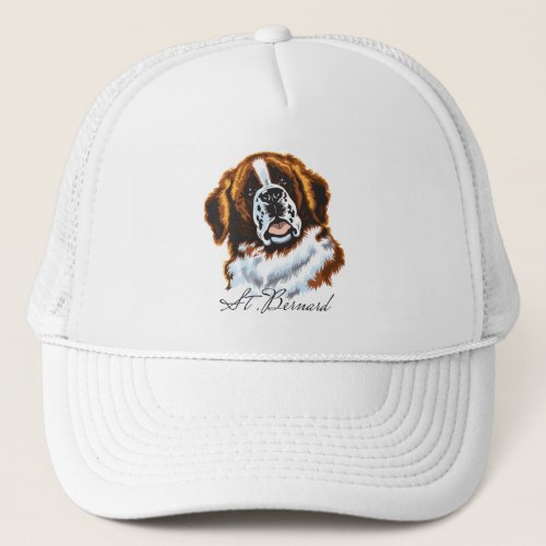 saint bernard dog trucker hat