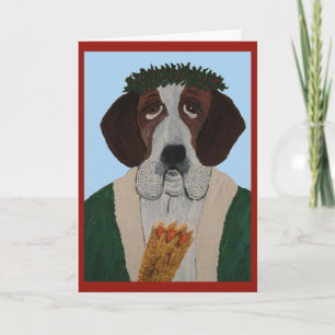 Saint Bernard Father Christmas Card