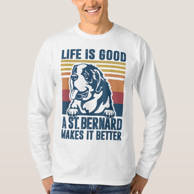Saint Bernard Gifts For Women Men Dog Mom Dad St B T-Shirt (Front)