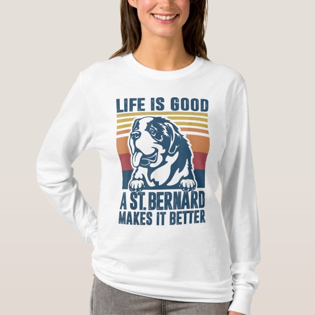 Saint Bernard Gifts For Women Men Dog Mom Dad St B T-Shirt (Front)