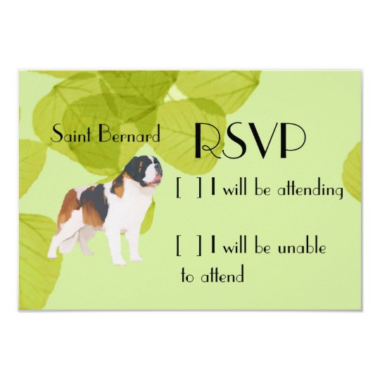 Saint Bernard ~ Green Leaves Design Card