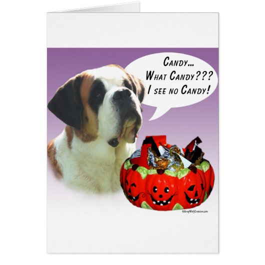 Saint Bernard Halloween Candy Cards (Front)