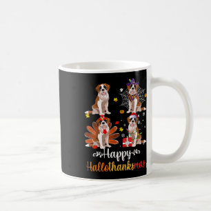 Saint Bernard Halloween Merry Christmas Happy Hall Coffee Mug