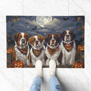 Saint Bernard Halloween Spooky Doormat