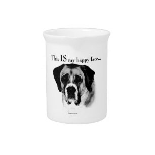 Saint Bernard Happy Face Beverage Pitcher