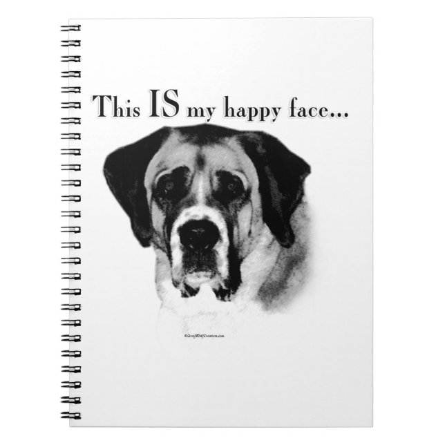 Saint Bernard Happy Face Notebook (Front)