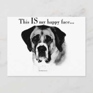 Saint Bernard Happy Face Postcard