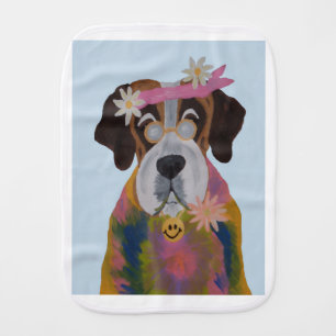 Saint Bernard Hippie Baby Burp Cloth