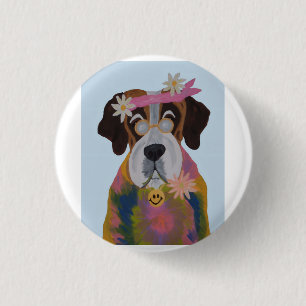 Saint Bernard Hippie Button