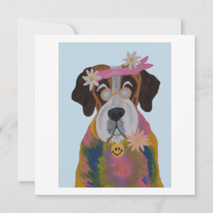 Saint Bernard Hippie Card