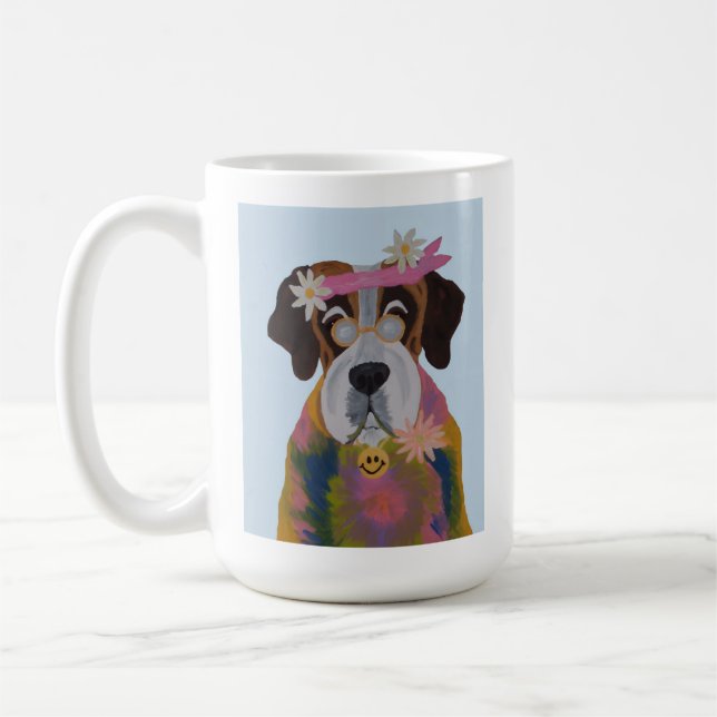 Saint Bernard Hippie Coffee Mug (Left)