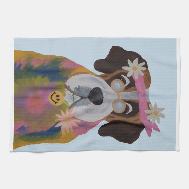 Saint Bernard Hippie Kitchen Towel (Horizontal)