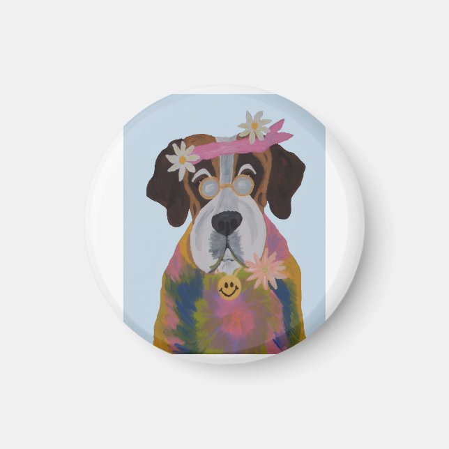 Saint Bernard Hippie Magnet (Front)