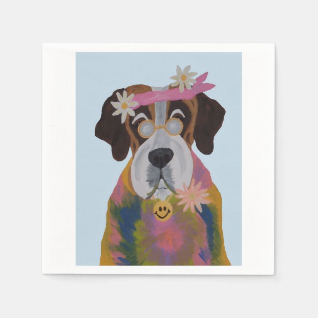 Saint Bernard Hippie Napkins (Front)